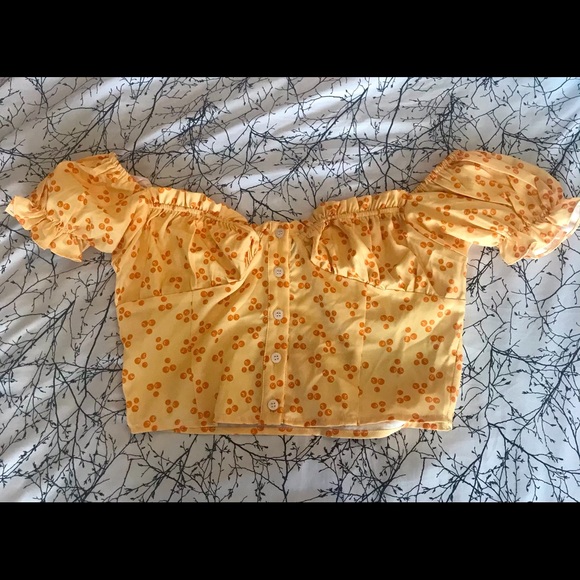 Love & Other Things Tops - Cottagecore Yellow Summer Picnic Cute Top, Size M